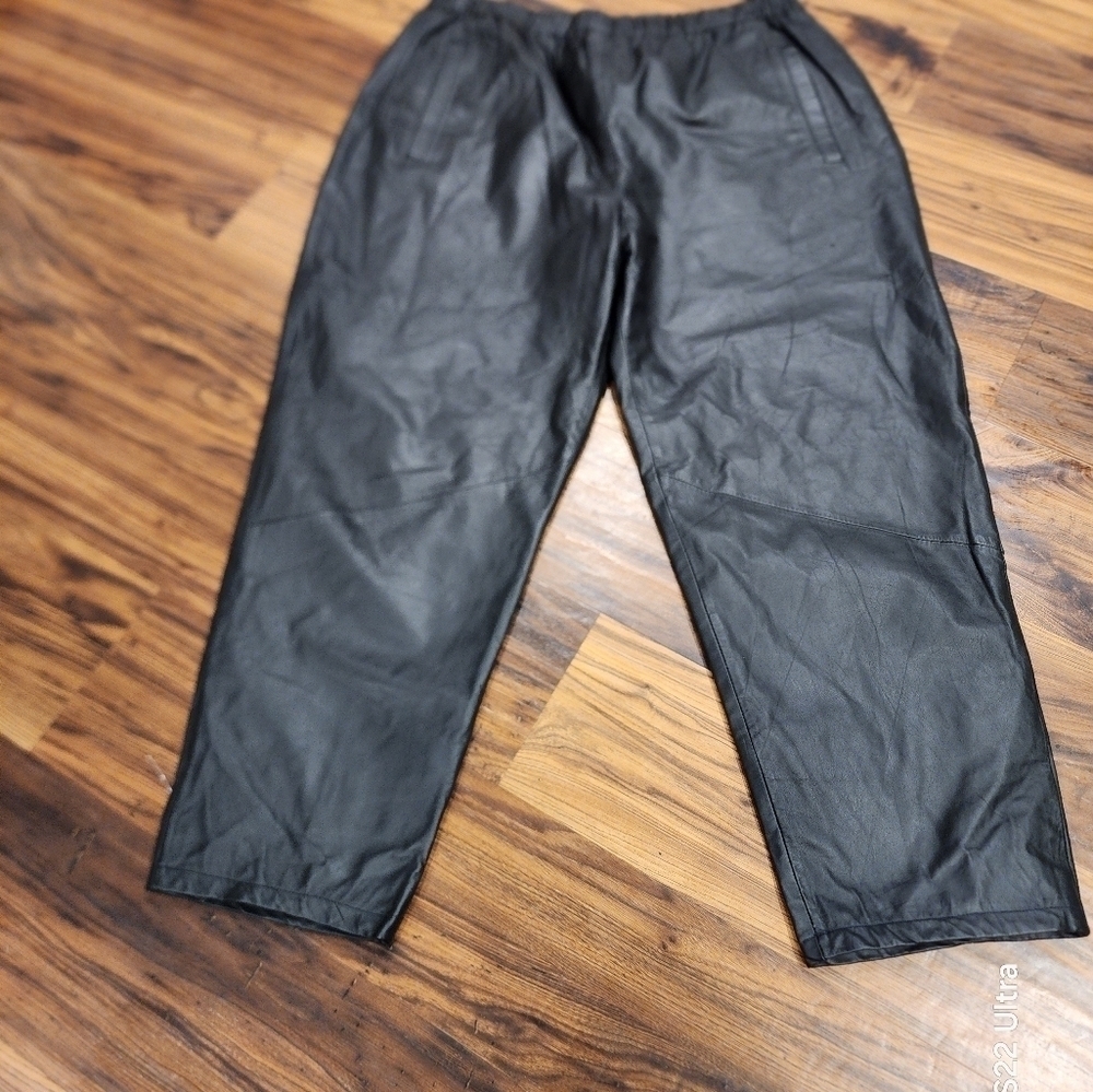 Vintage Leather Pull-on Pants - Picture 3 of 11